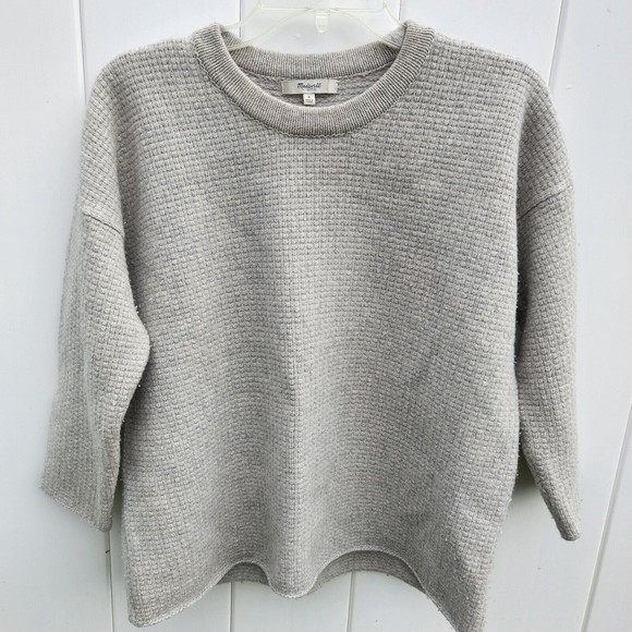 Madewell Sweaters - Madewell Knit Crewneck Sweater Gray Size S Soft Cozy Warm Merino Wool Cropped